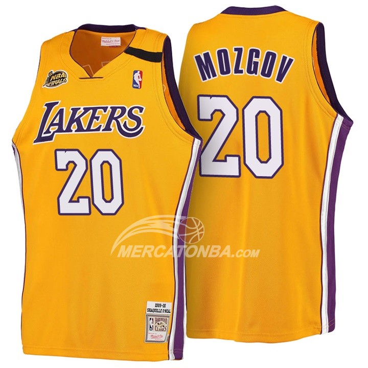 Maglia NBA Mozgov Retro Los Angeles Lakers Amarillo